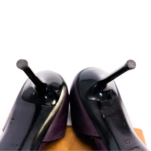 🍋 Gucci • Purple Leather Horsebit D’Orsay Peep Toe Heels w/Dust Bag Size 41EU